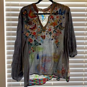 Johnny Was Embroidered Blouse